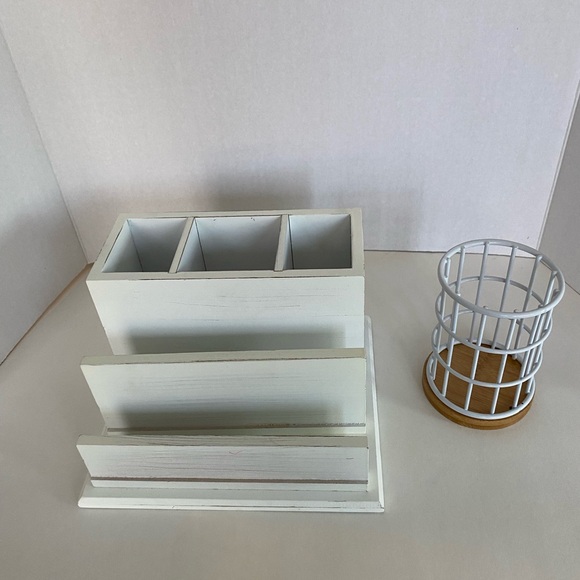 White Wooden Organizer Set - Picture 7 of 12